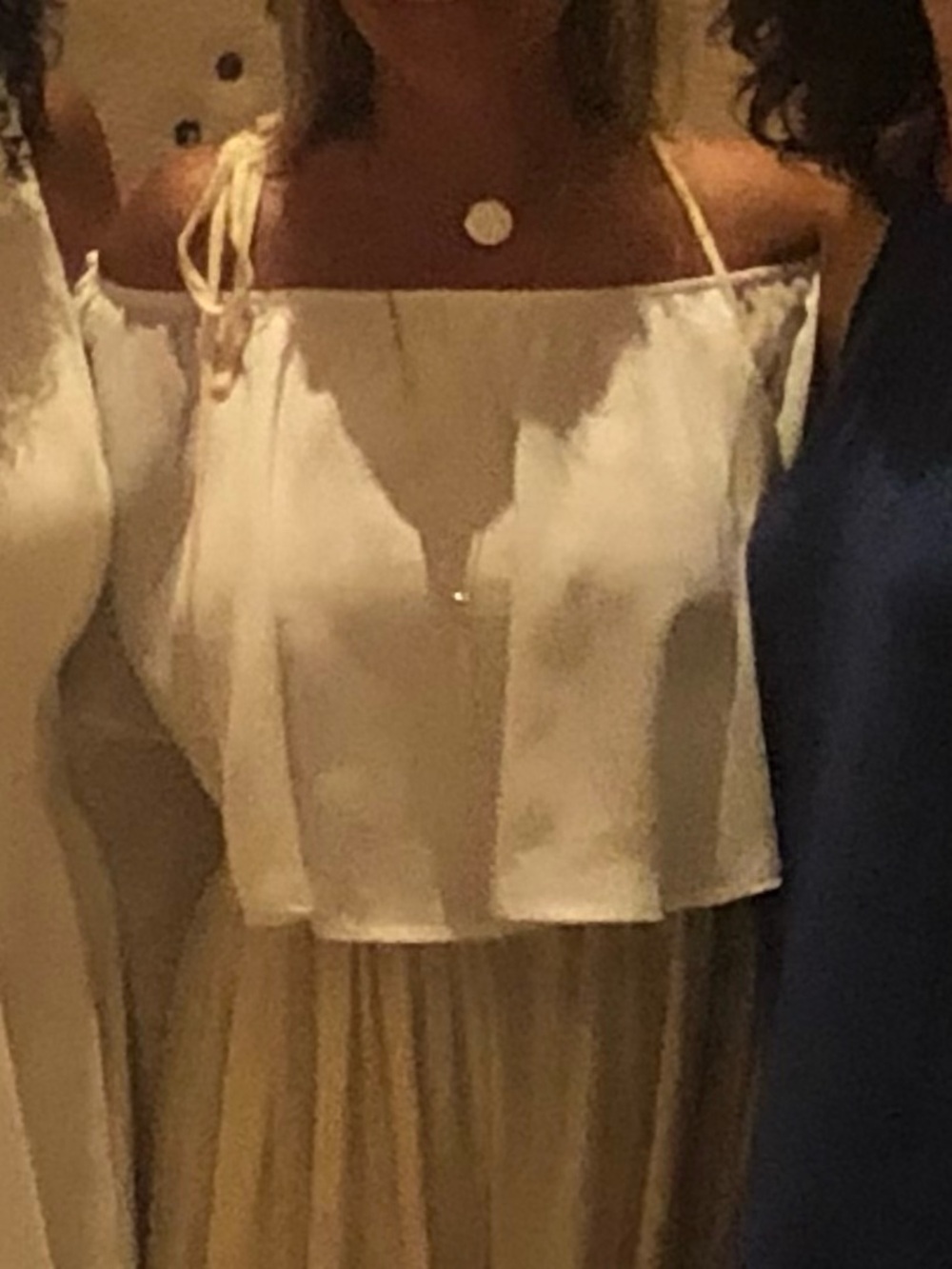 Elegant White Satin Off-Shoulder Top